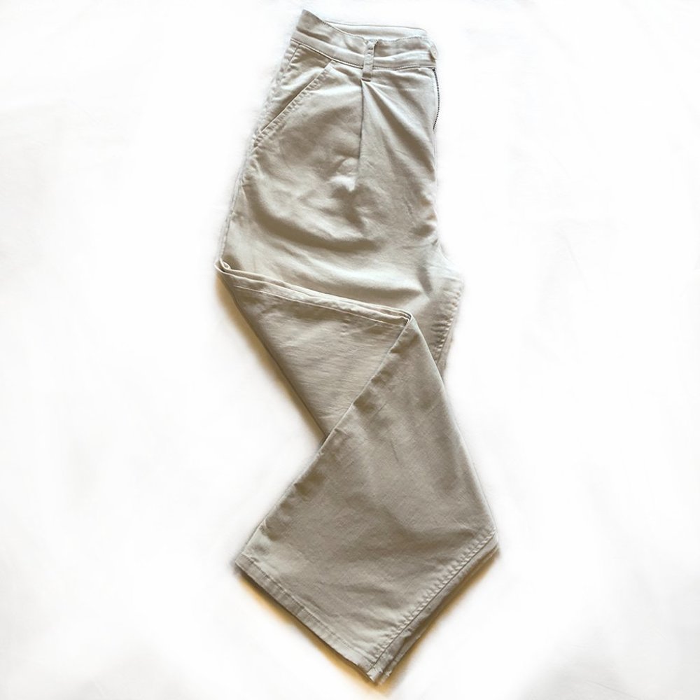 OAK + FORT Cream Wide Leg Pants